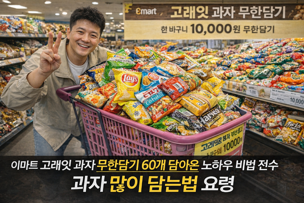 이마트 고래잇 과자 60개 담는 꿀팁 대공개