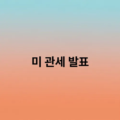 미 관세 발표