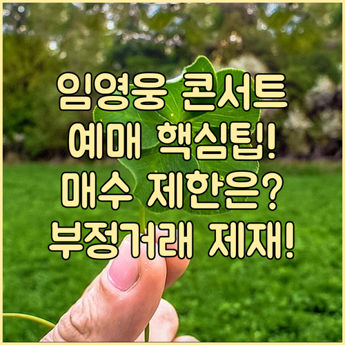 임영웅 대전 콘서트 예매 매수 제한과..