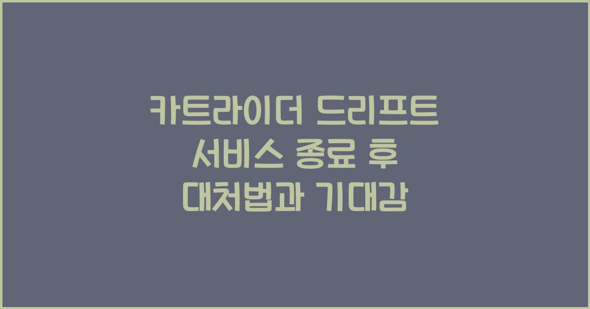 카트라이더 드리프트 서비스 종료