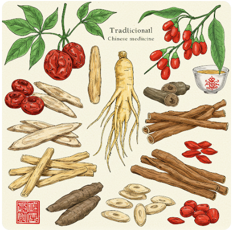 많은 종류의 한약재