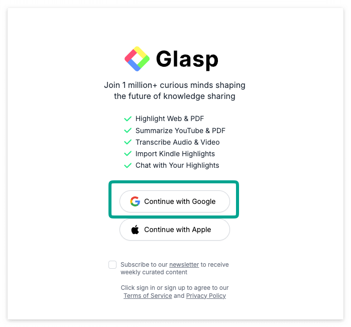 glasp 가입