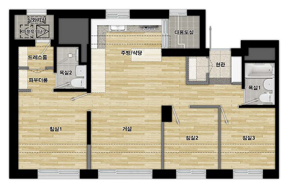 뉴홈 사전청약 나눔형 평면도