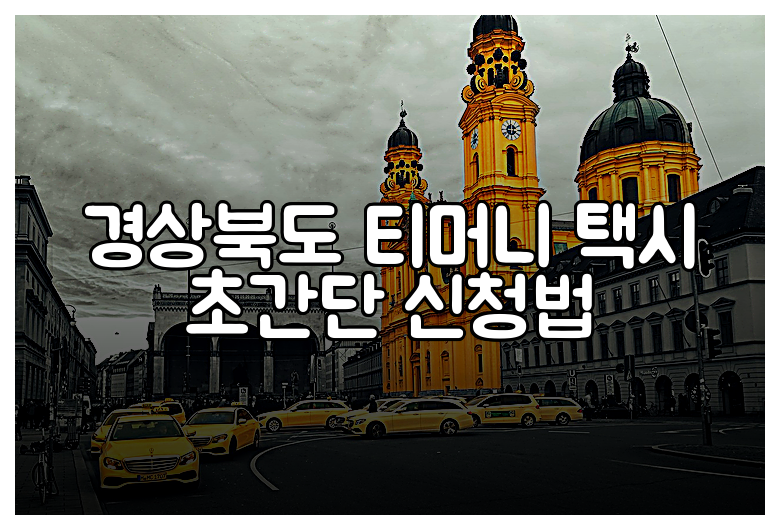 경상북도 티머니 택시 초간단 신청법