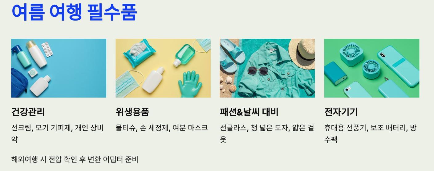여름 여행 필수품은 따로 있다!