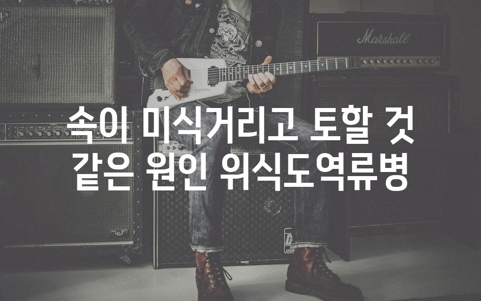 속이 미식거리고 토할 것 같은 원인 위식도역류병