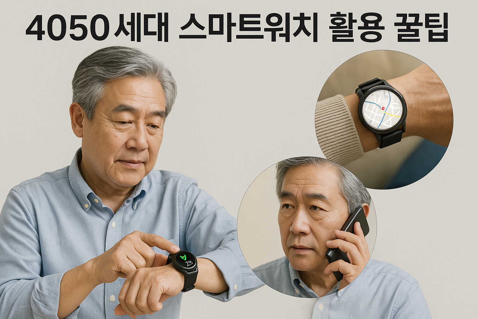 4050세대 스마트워치 활용 이미지
