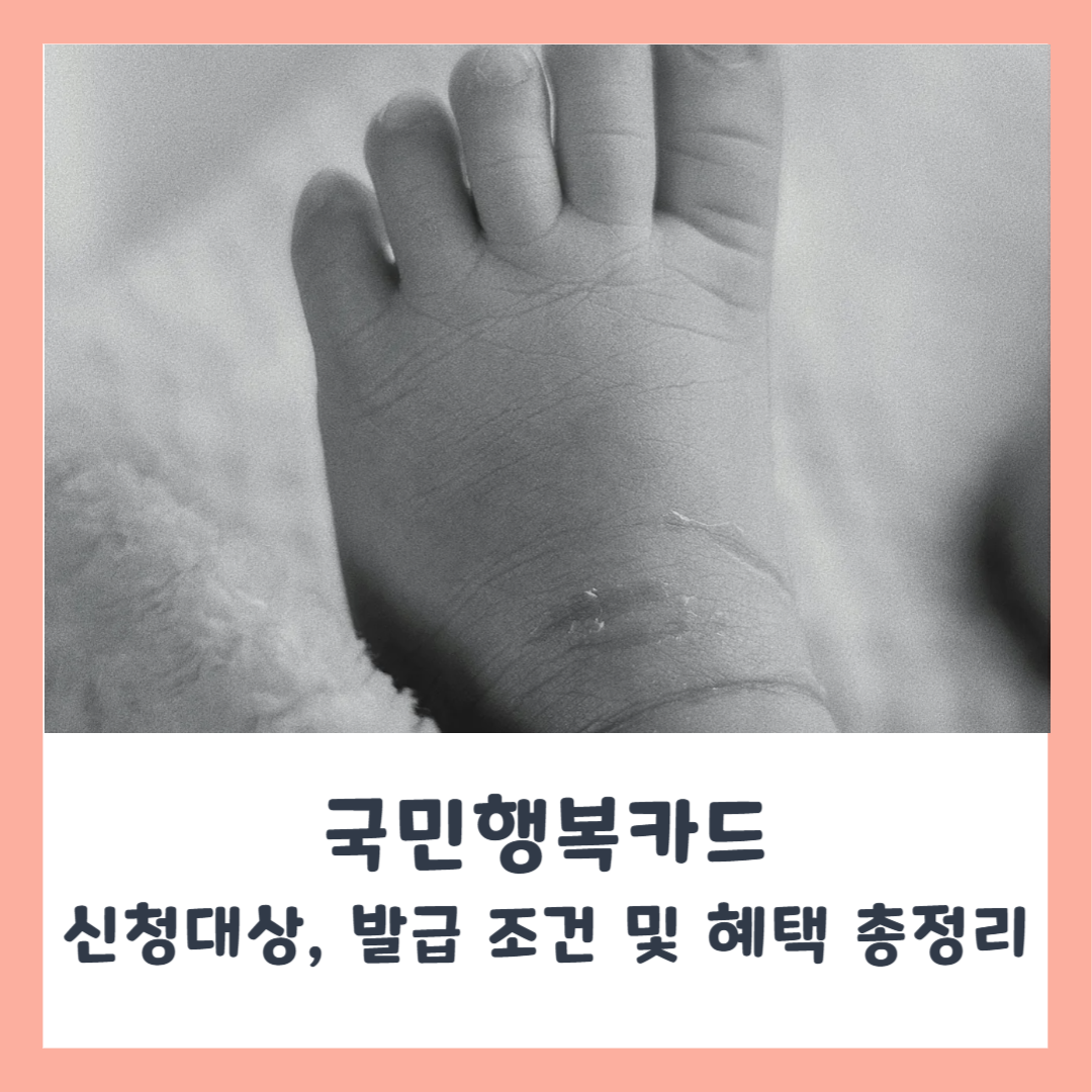 국민행복카드 신청대상, 발급 조건 및 혜택 정리
