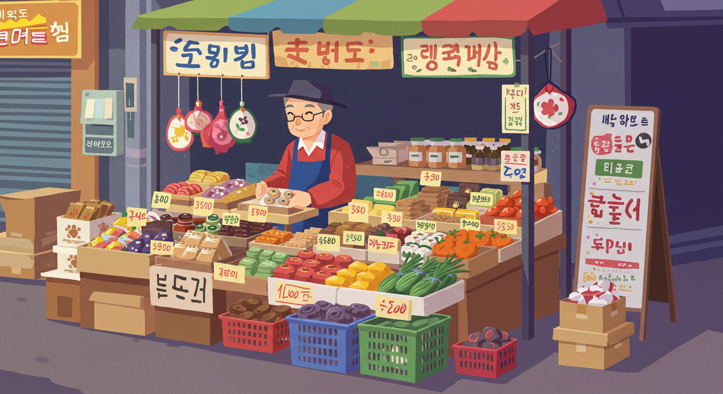 시장 판매, 플리마켓, 장터 영업