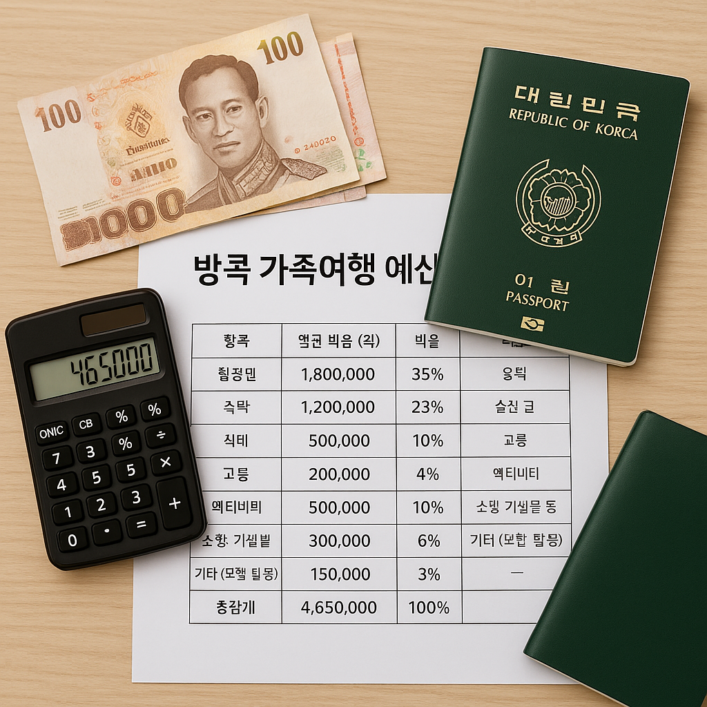 방콕 가족여행 예산표