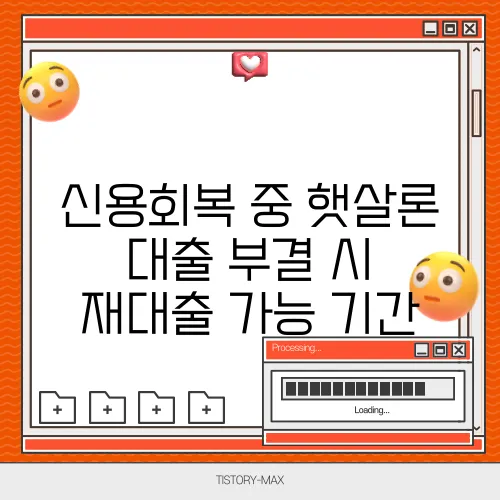 신용회복 중 햇살론 대출 부결 시 재대출 가능 기간