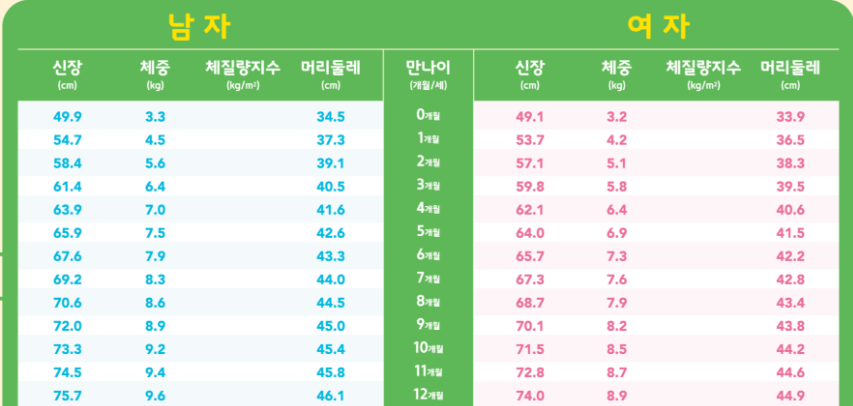 6개월 아기 발달표