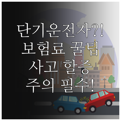 단기운전자 특약 보험료 및 사고 할증..