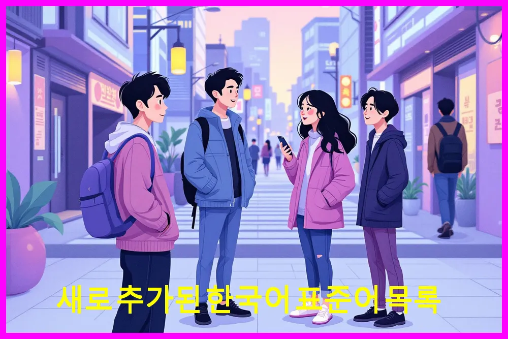 새로 추가된 한국어 표준어 목록