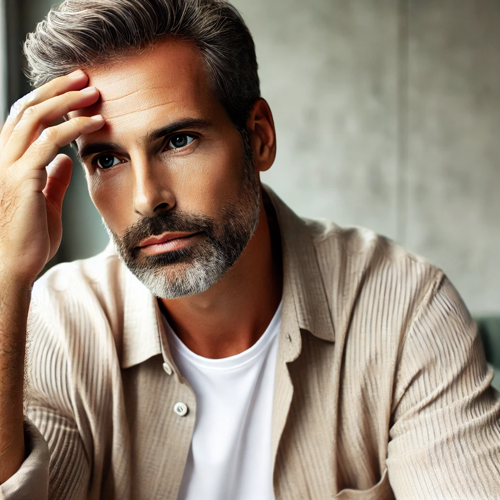 남성 갱년기로 고민하는 이미지