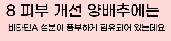  8 피부 개선 양배추에는 비타민A 성분이 풍부하게 함유되어 있는데요