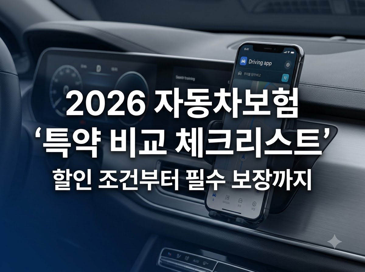 2026년 자동차보험 필수 보장 특약 및 할인 조건 비교 정리