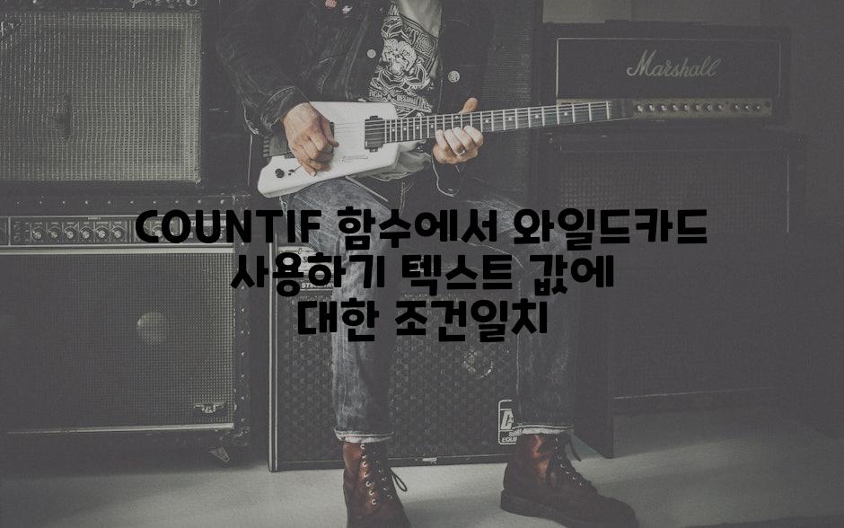 COUNTIF 함수에서 와일드카드 사용하기 텍스트 값에 대한 조건일치