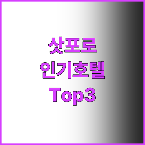 삿포로 인기 호텔 Top 3 추천 위..