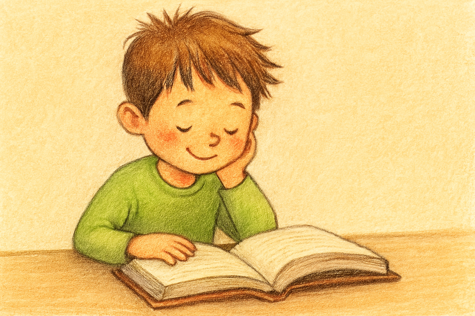 책을 읽고 있는 어린이의 모습 이미지