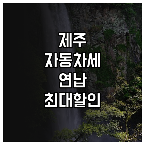 2025년 제주 자동차세 연납 할인율..