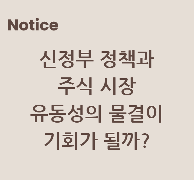 신정부 정책과 주식 시장: 유동성의 물결이 기회가 될까?