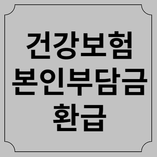 건강보험본인부담금환급