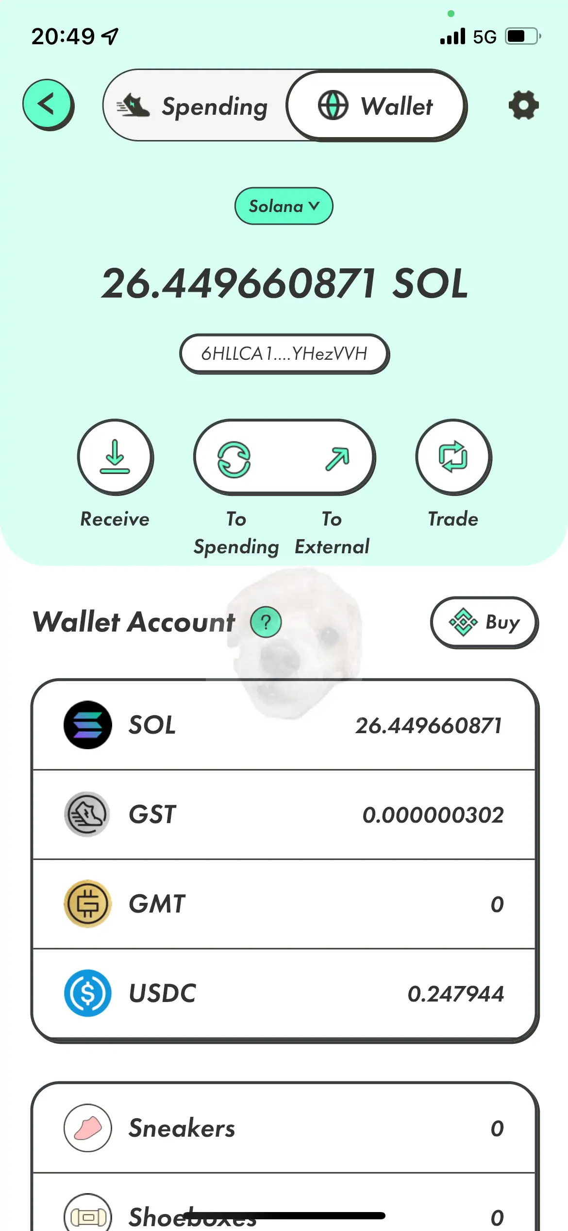 스테픈지갑에서 FTX 거래소로 자산 이동하는 사진
