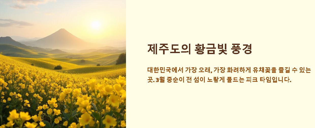 유채꽃 개화시기 가이드