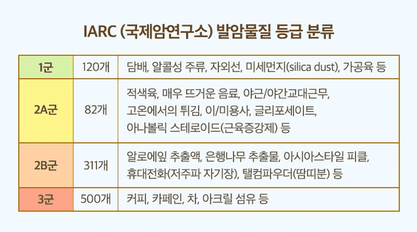 발암물질 등급 분류 사진