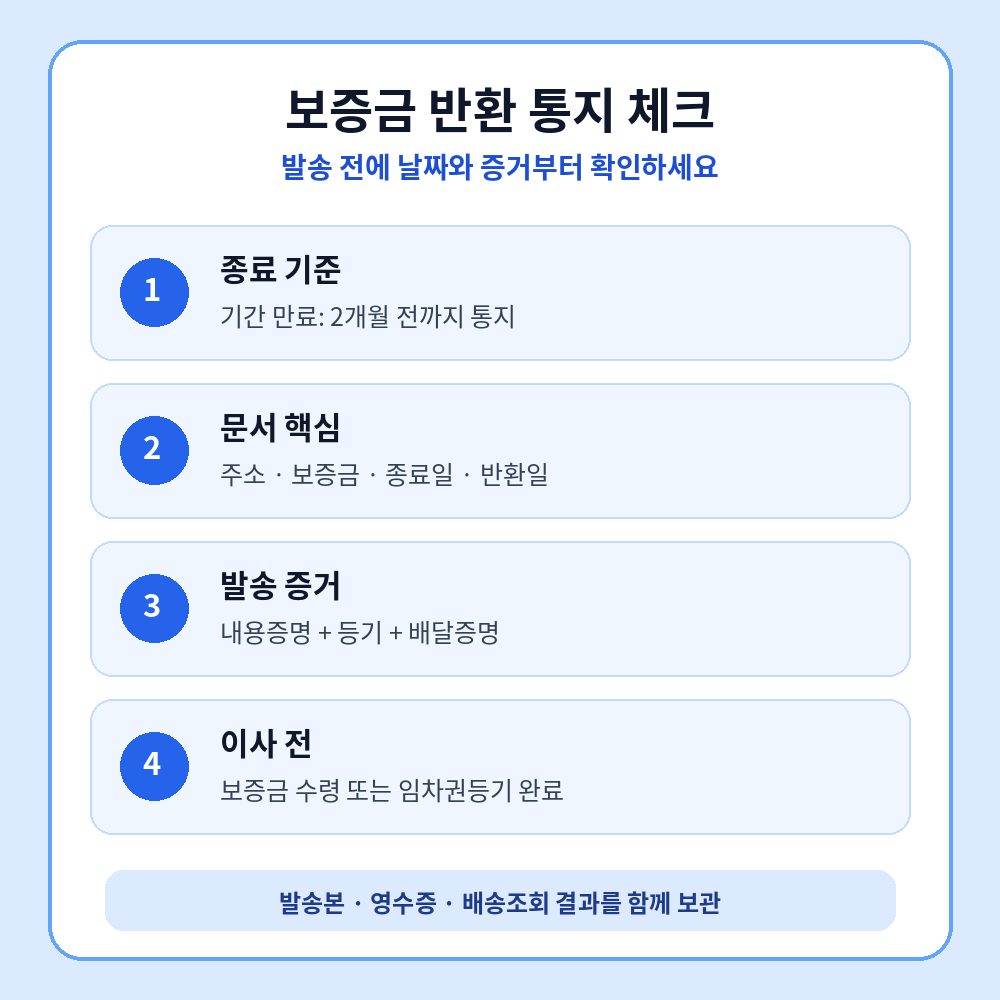 전세보증금 반환 통지 체크리스트