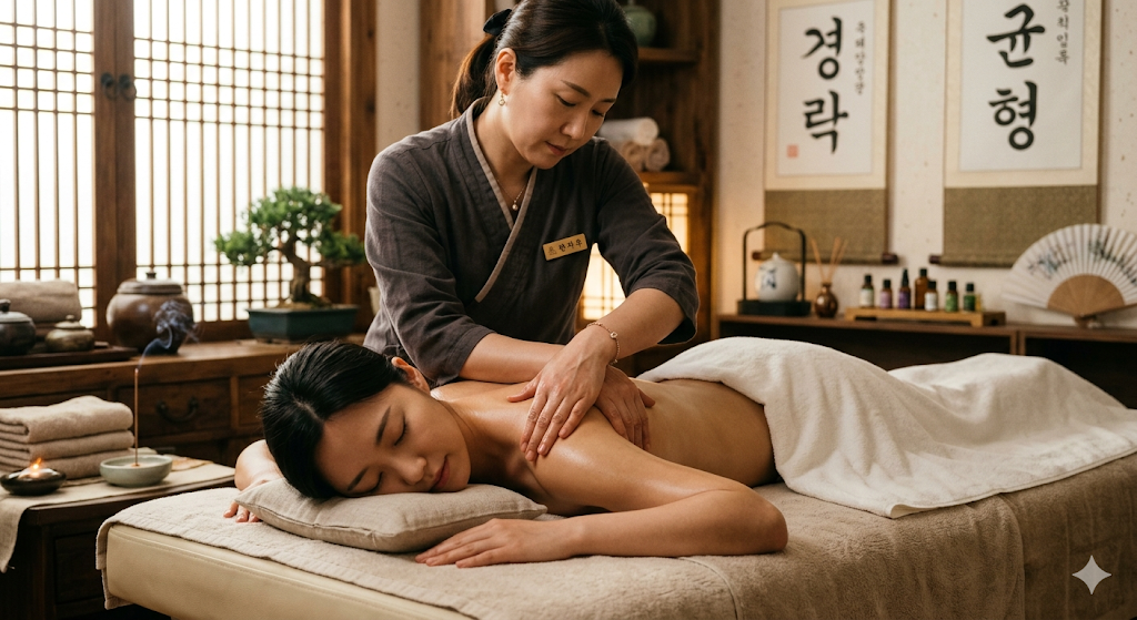 얼굴 경락 마사지 효과 (림프순환, 측두근, 교근이완)