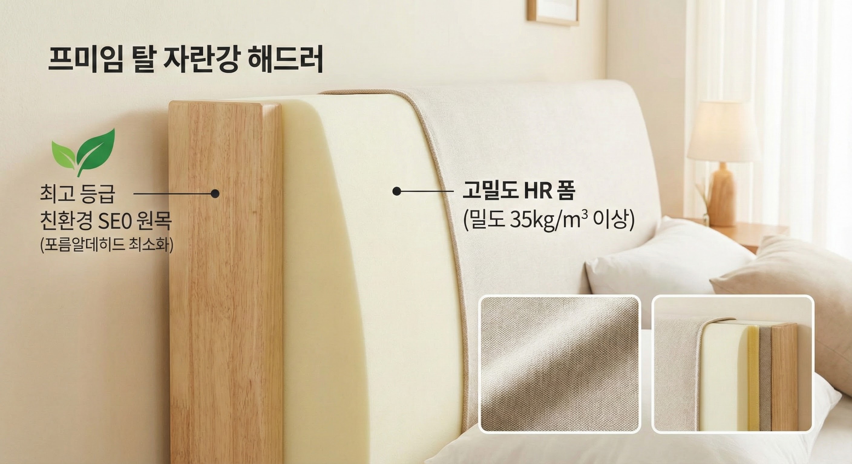 내장재 사양: 고밀도 HR폼은 필수