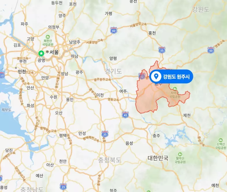 강원-원주시-지도상-위치-이미지