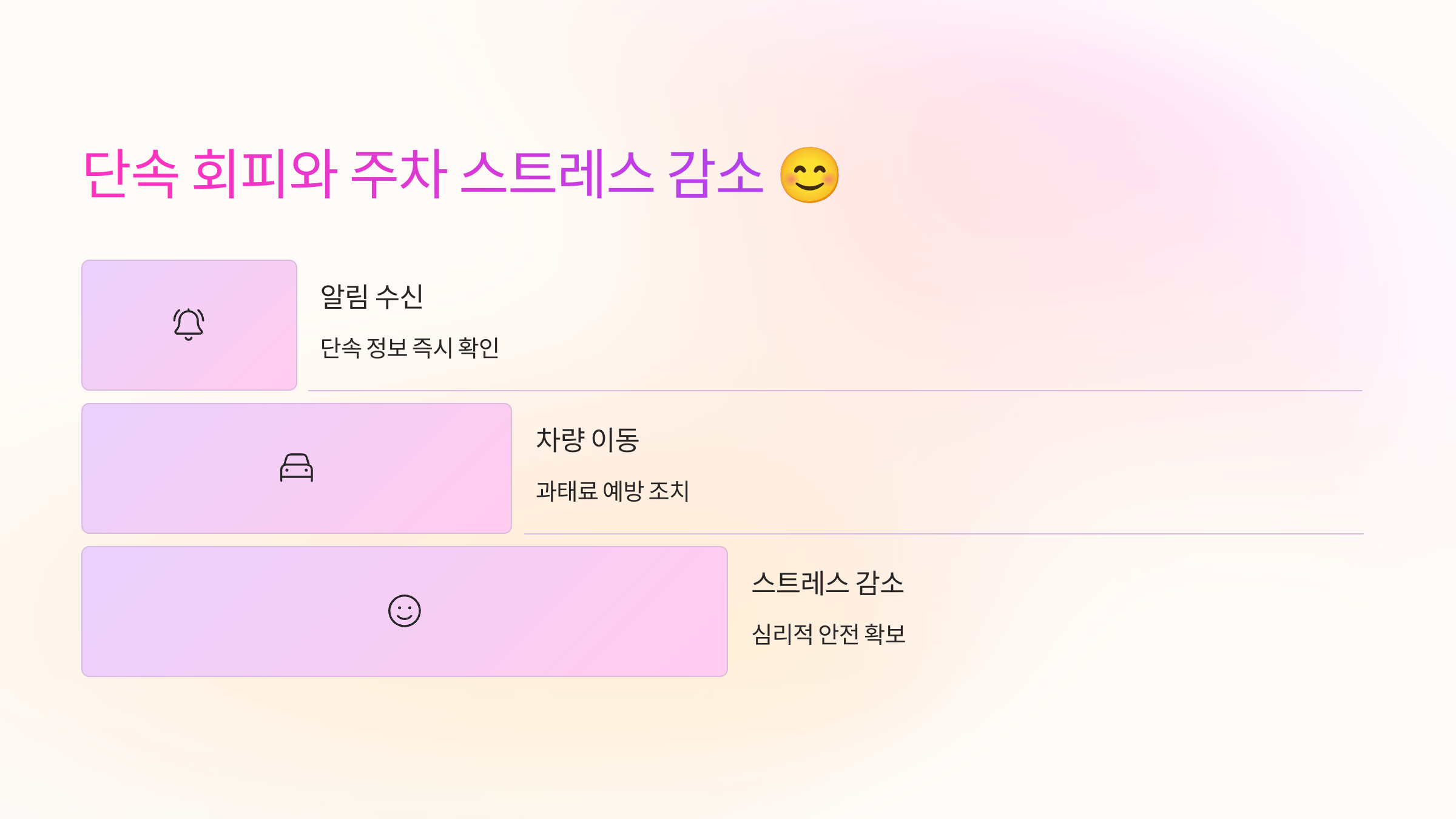 단속 회피와 주차 스트레스 감소 😊