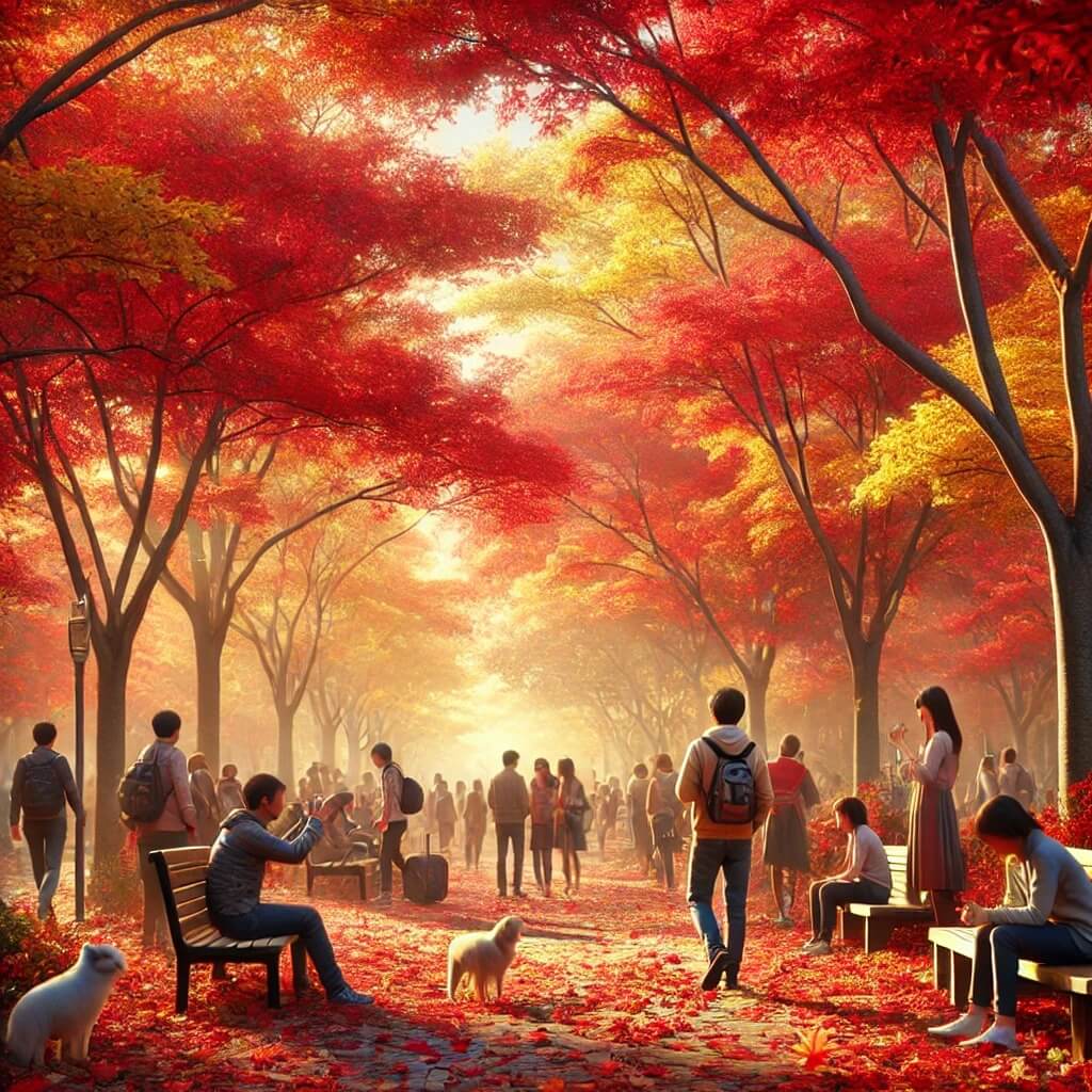 단풍-구경하는-사람들