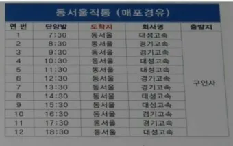 단양 시외버스터미널 시간표 예매 요금표_7