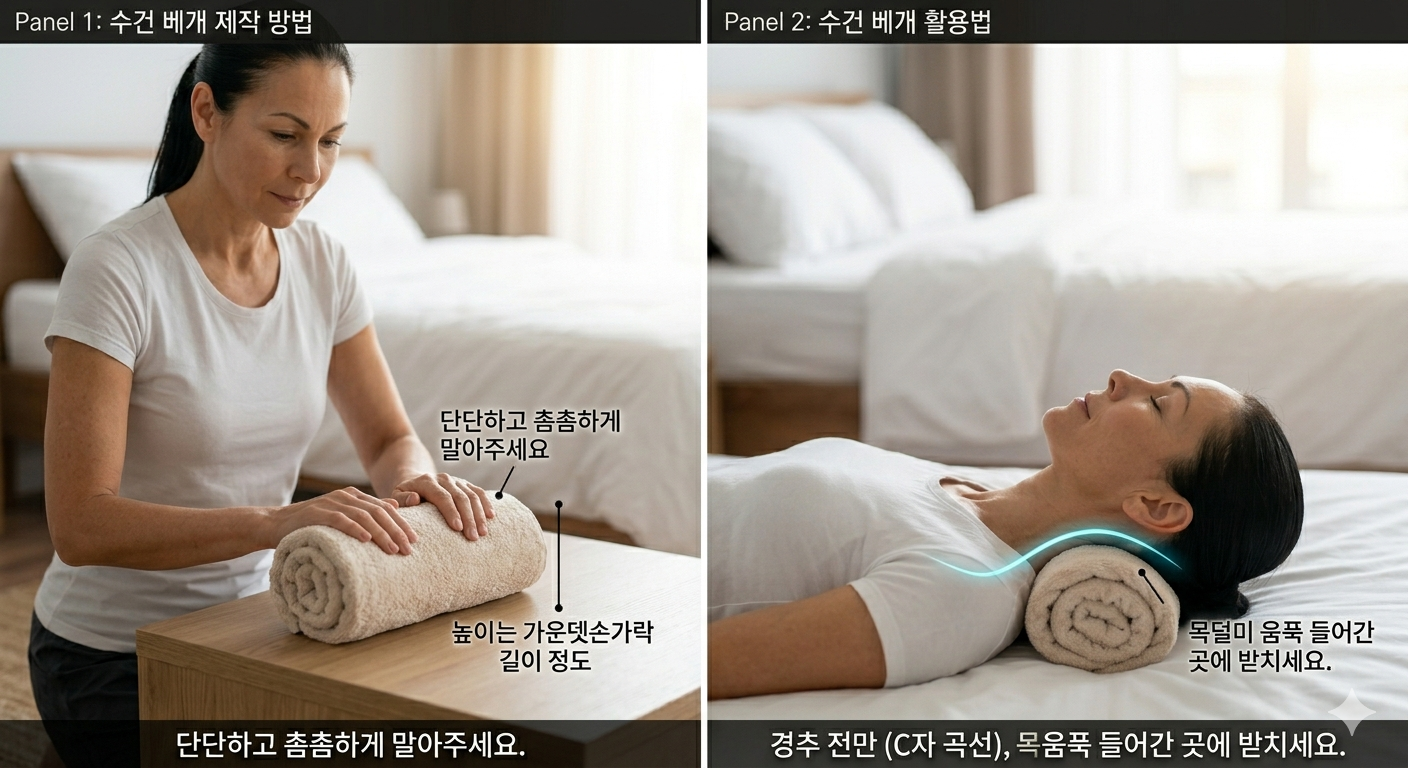 수건 배개 만드는 방법과 활용법