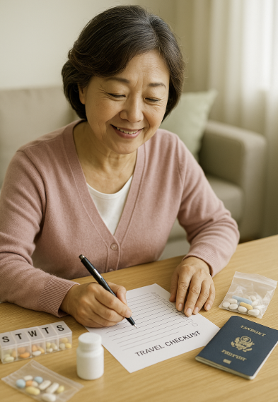 여행 준비중인 어르신