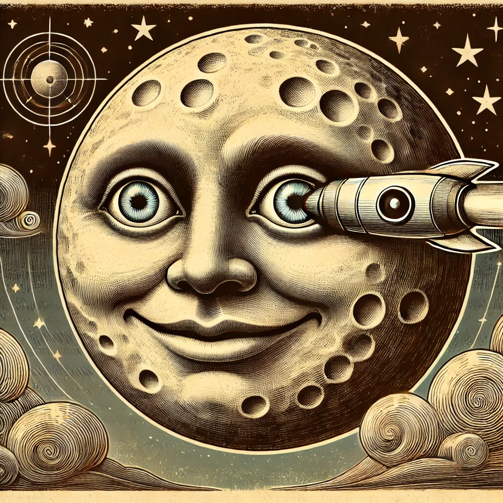 달 세계 여행을 떠올리게 하는 이미지