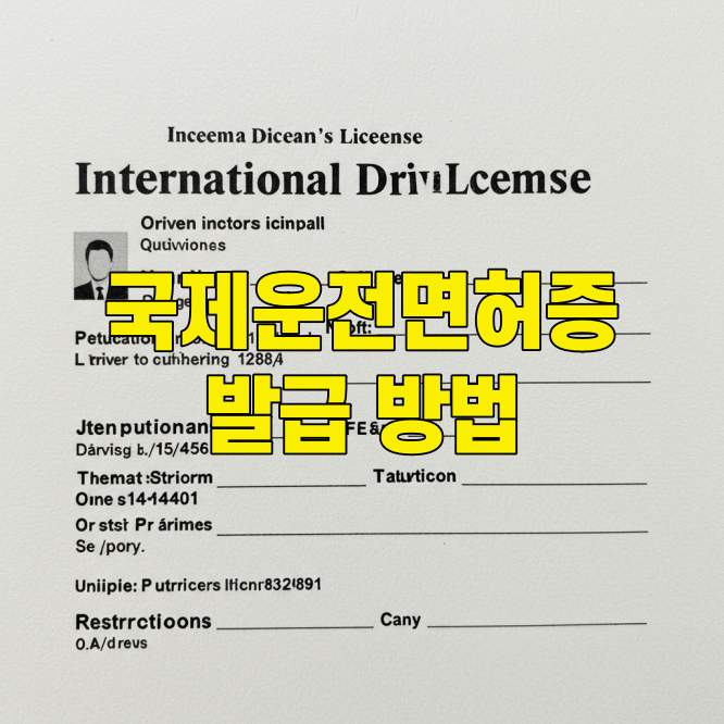 국제운전면허증 발급방법