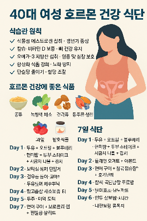 40대 여성 호르몬 건강을 위한 식습관관련