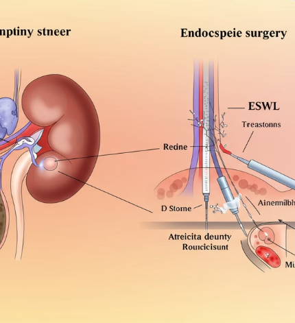 요로결석 치료하는 일러스트 사진