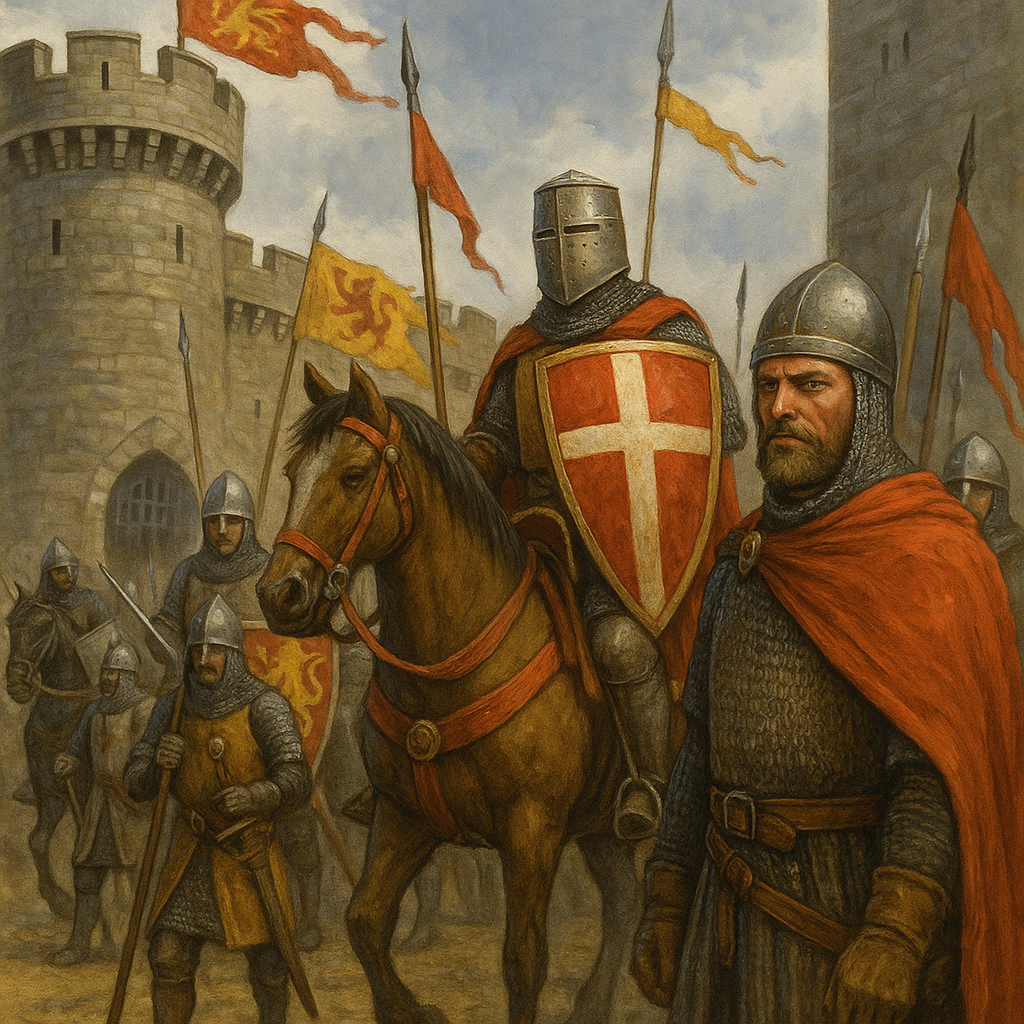 전투를 준비하는 중세 기사들