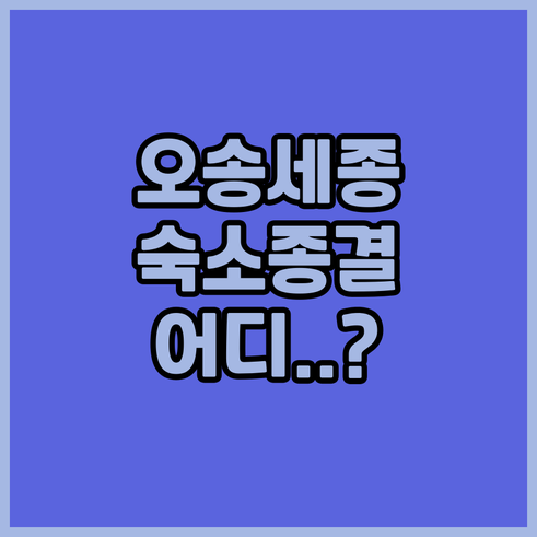 오송 세종 출장 여행 갈 때 머물기 ..