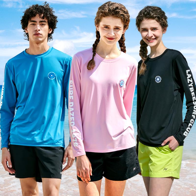레이지비 루즈핏 빅사이즈 래쉬가드 쿨링 서프 레터링 (남녀선택)