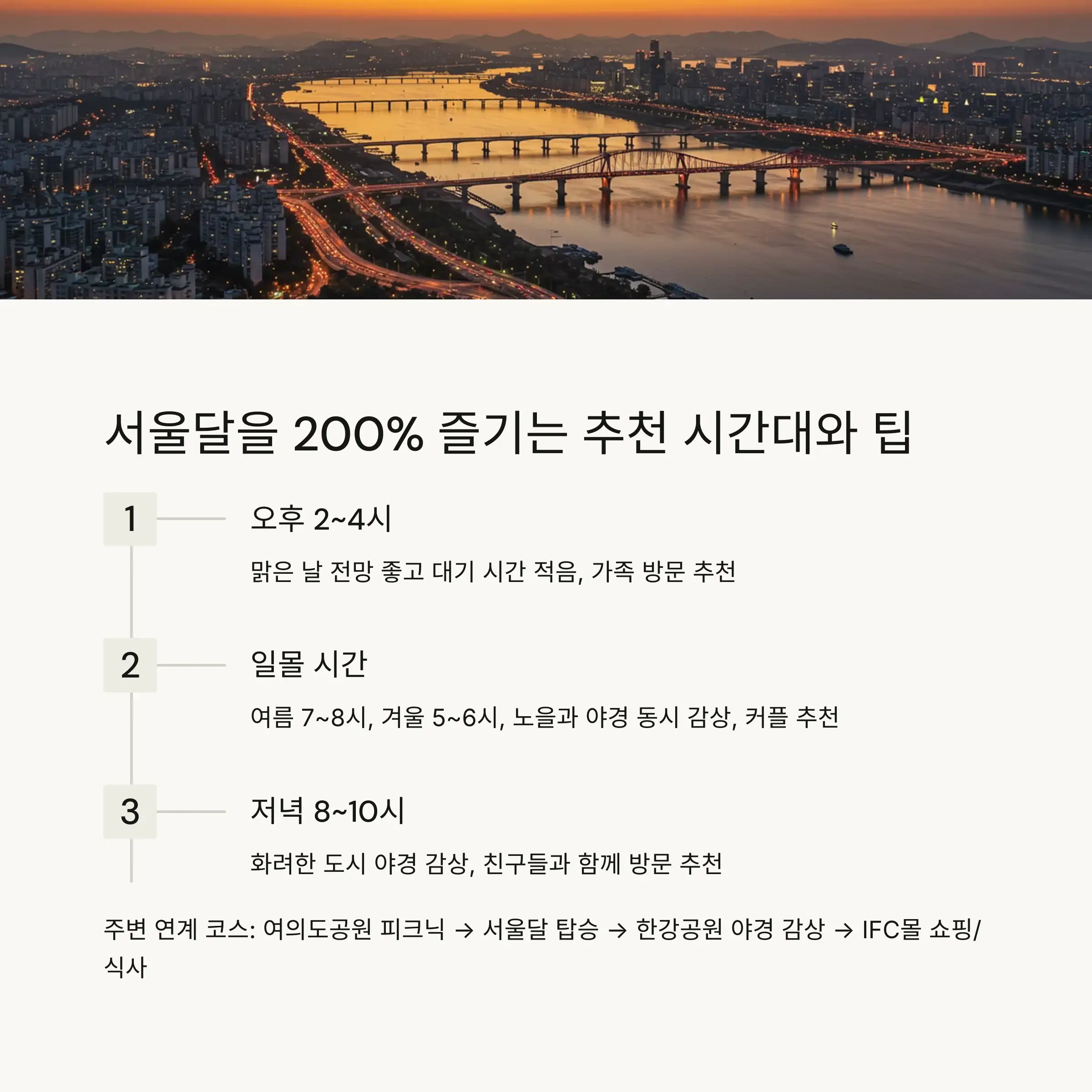 ✨ 서울달 체험 팁과 추천 시간대