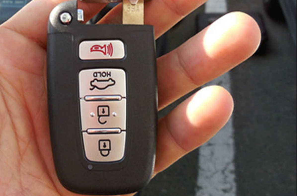 스마트 키, 내부에 있는 수동 키를 뺀다.