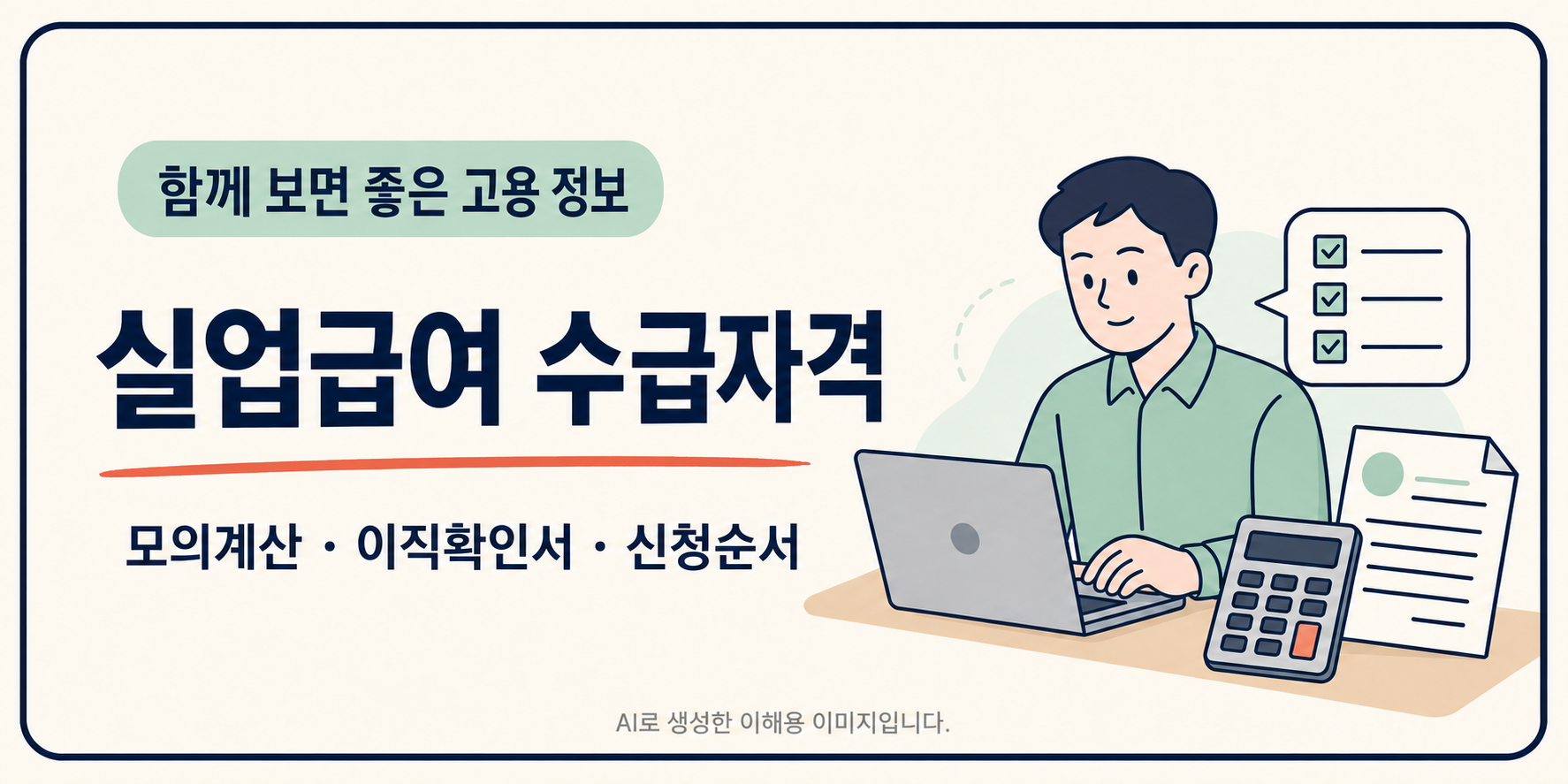 실업급여 수급자격 안내 미니 포스터