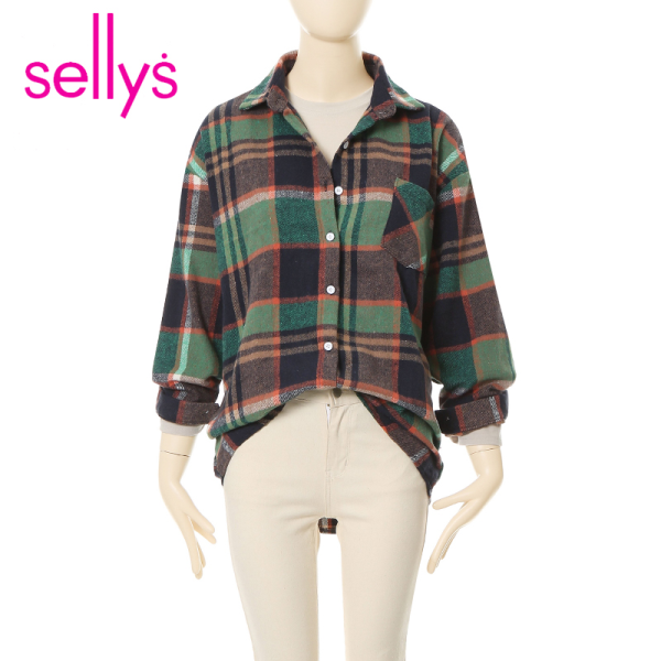 샐리 포켓컬러카라체크셔츠 I2C-ISH007